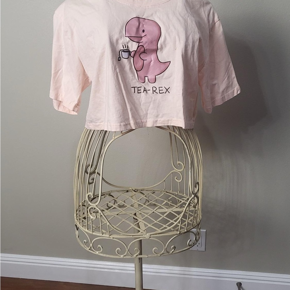 SHEIN Pink Tea-Rex Crop Top